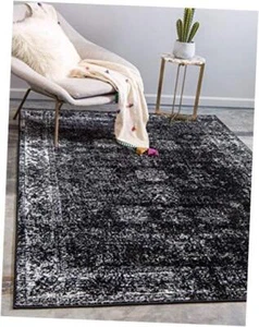 Sofia Collection Area Rug - 4' 1" x 6' 1" Rectangle Rectangular Black/Ivory - Picture 1 of 7