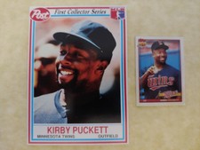 1990 Post 1st Collector Series Kirby Puckett 3 & 1991 Topps Cracker Jack Series 