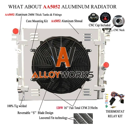 Aluminum Radiator Shroud Fan Relay Fit 2007-2017 Jeep Wrangler JK 3.6 3.8L V6 Foto 1 de 4