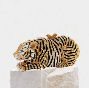 Bling Tiger Rhinestone Purse Small Clutch Prom Birthday Party Fashion Statement - Picture 1 of 5