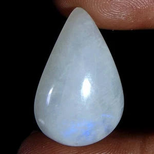 25.80Cts100%Natural Blue Rainbow Moonstone Pear Cabochon Loose Gemstone - Picture 1 of 3