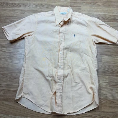 Levis Shirt Mens Medium Peach Short Sleeve Button Down Made in USA Embroidered - Image 1 of 4