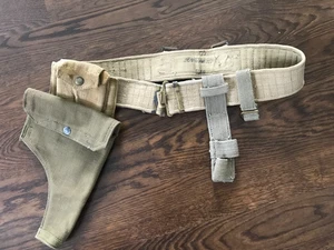 WW2 INDIAN/BRITISH ARMY WWII 1942 Officer Web Set: Holster, Ammo Pouch & Belt - Picture 1 of 16