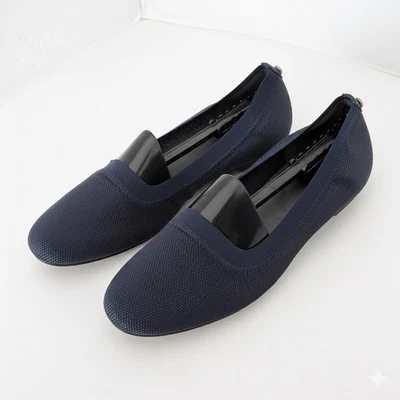 Mocasines planos Stuart Weitzman NORAH azul marino tejido tejido talla 7,5 hechos en España Foto 1 de 4