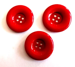 2/pcs Buttons Size L Diameter=1 1/4" (30mm) dark Red  4 Holes - Picture 1 of 5