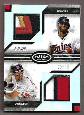 2025 Kirby Puckett Torii Hunter Tier One Dual  3-4 Color Game Used Patch # /10 - Image 1 of 2
