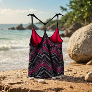 Pre Owned Women’s Mossimo Tank Halter Top Classic Size Small Vacay Vibe - Picture 1 of 8