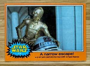 Topps Star Wars UK 1977 #278 Orange Card A narrow escape! Exc! C-3PO R2-D2 - Picture 1 of 2