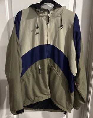 Y2K Helly Hanson Tricolor Avanzado Resistencia al Agua Cremallera Chaqueta Capucha Grande Foto 1 de 4