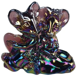 Pee gee Glas Mickey Minnie Mäuse in Liebe lila Amethyst Karneval Briefbeschwerer - Bild 1 von 17