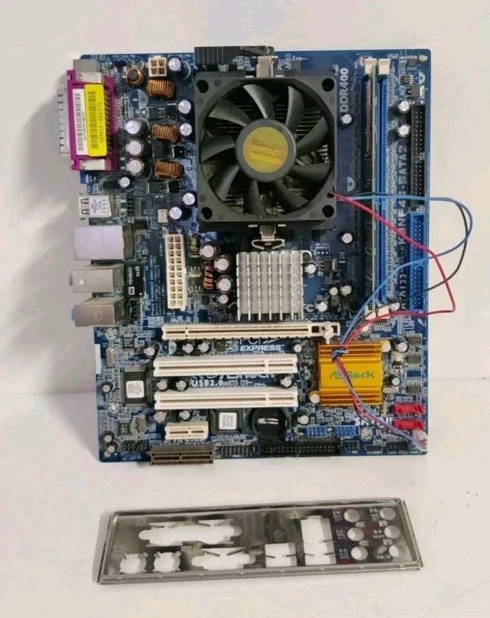 MATX  ASROCK K8NF4G-SATA2 Motherboard Socket 754  + RAM + CPU AMD Sempron ✅ - Immagine 1 di 4