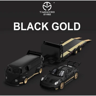 Trailer Set - 992 GT3 RS + T1 Widebody + Trailer - black - Time Micro 1:64
