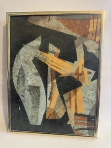 CUBIST ABSTRACTION MATHEMATICAL LINEAR FRAMED ART - Picture 1 of 7