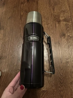 Termo Inoxidable King Bebida Botella-Caliente/Fría, 40 OZ, Negro Brillante Usado en Excelente Condición Foto 1 de 4