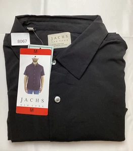 Jachs New York Mens Gravityless Ultra Light Button Up Shortsleeve Shirt - Blk, M - Picture 1 of 5