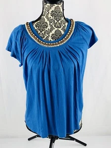 Top donna Notations Petite manica 1/2 blu taglia PS - Foto 1 di 6