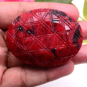758 Cts Natural Ruby Moghul Carving Pigeon Blood Red Loose Certified Gemstone - Picture 1 of 8