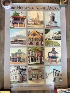Cartel Fire Houses North America Centennial National Fire Protection 1996 32x23" - Imagen 1 de 7