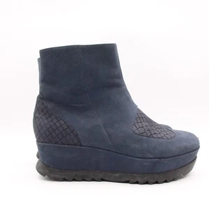 Camper Laika Women's Size EU 40 Navy Blue Suede Platform Comfort Boot Side Zip - Picture 1 of 11