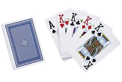 LIFESWONDERFUL Großgedruckte Spielkarten - leicht zu sehen für schwache Sicht - Pokerspiele etc. (blau)