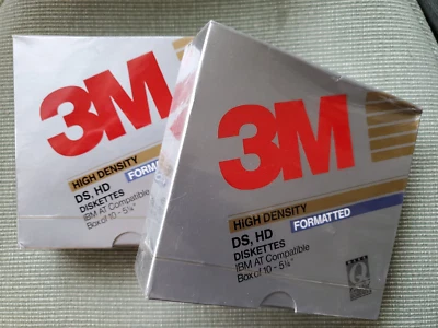 IBM AT Compatible SEALED 3m High Density DS, HD 5 1/4' Diskettes Formated IBM 20 - Image 1 of 4