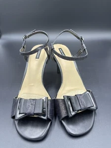 Alex Marie elegante schwarze Damen-Sandalen mit Kunstschlange Größe 9M Schleife - Bild 1 von 4