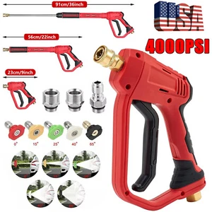 High Pressure 4000PSI Car Power Washer Gun Spray Wand Lance Nozzle and Hose Kit - Picture 1 of 17