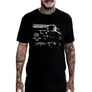 Camiseta urbana Mafioso Six Shooter Revólver Magnum Pistolas Balas Gángster Tatuajes - Imagen 1 de 3