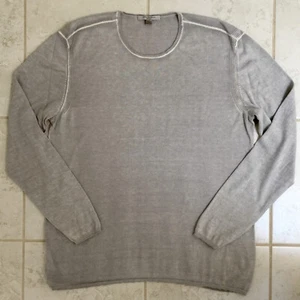 FLAW John Varvatos Artisan Cashmere Silk Sweater XXL Pullover Jumper Gray White - Picture 1 of 15
