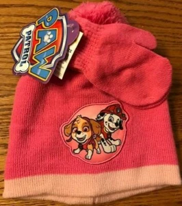 Nickelodeon Paw Patrol Hat and Mittens Set - Childs Beanie - Girls - Pink - New  - Picture 1 of 3