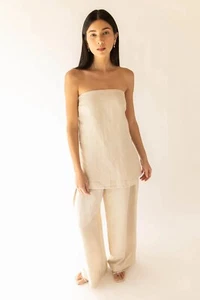 Oak & Fort Women’s LINEN BLEND TUBE TOP SEASHELL Color Size XL New Sealed - Picture 1 of 6