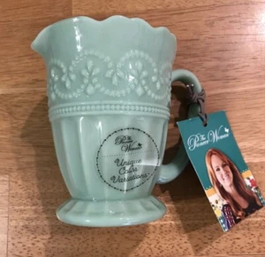 The Pioneer Woman Timeless Beauty Jade Color Creamer- Pitcher Vintage Style New - Picture 1 of 9