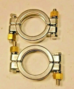 Lot of 2, 2" High Pressure Tri Clamp, 304 Stainless, Dairy/ Winery / Brewery Use - Picture 1 of 1