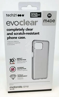 Tech21 EvoClear Case for Motorola One 5G UW, Scratch-Resistant Completely Clear - Image 1 of 4