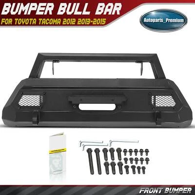 Parachoques delantero negro texturizado con marco de cabrestante para Toyota Tacoma 2012 2013-2015 Foto 1 de 4