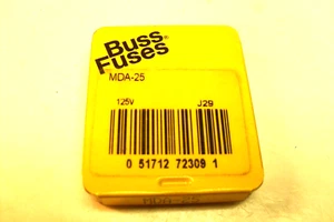 qty 5 - Buss Fuses MDA-25 Slo Blo Fuse, 25A, 115v USA SELLER nib - Picture 1 of 3
