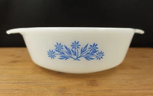 Vintage Anchor Hocking Fire King Blue Cornflower Casserole Dish #436 - Picture 1 of 11
