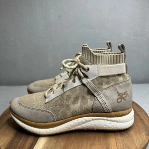 Zapatilla deportiva OTBT híbrida caqui elástica calcetín alto para mujer talla 9M con cordones usada en excelente estado - Imagen 1 de 9