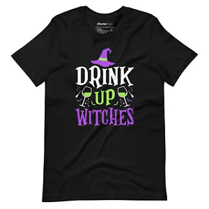 Drink Up Witches - Spooky Halloween Party Hat - Vintage Retro Graphic Tee Shirt - Picture 1 of 3