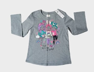Girls The Future Is Ours Long Sleeve Gray Shirt Size 5 - Picture 1 of 2