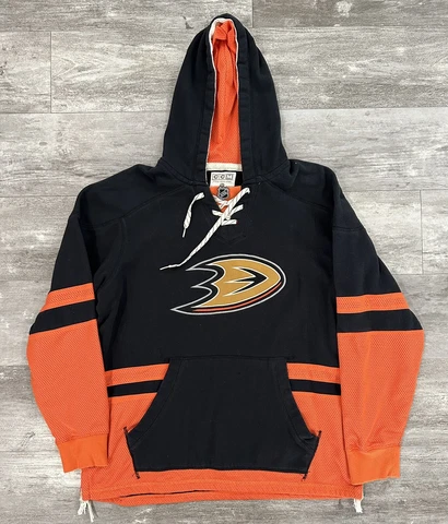 Anaheim Ducks NHL CCM Hoodie Hooded Pullover Fleece Sweatshirt Mens Size XL Cover
