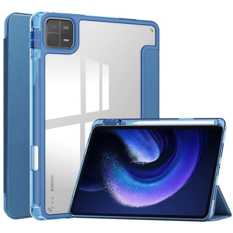 Xiaomi Mi Pad 6 / Pad 6 Pro 11.0 Case Smart Leather Clear Back Stand Flip Cover - Image 1 of 4
