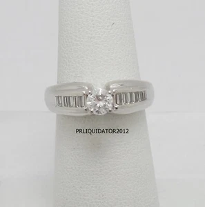 1/2CT Natural Diamond Solitaire Engagement Wedding Bridal Ring 14K White Gold - Picture 1 of 13