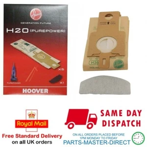 GENUINE HOOVER H20 PUREPOWER VACUUM CLEANER PAPER DUST BAGS & FILTER 9173717 pmd - Picture 1 of 3