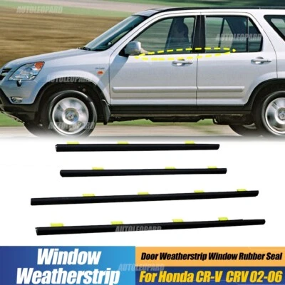 Para Honda CR-V CRV 2002 2003-2006 Ventana de coche Restricción exterior Negro Borde de barrido Foto 1 de 4