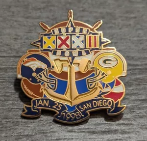 NFL Super Bowl XXXII 1998 Denver Broncos vs. Green Bay Packers Souvenir Pin - Bild 1 von 5