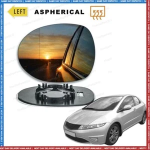 Left Passenger side Wide Angle Wing mirror glass for Honda Civic 06-11 Heated - Picture 1 of 5