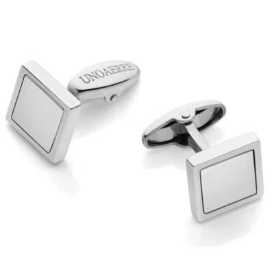 Gemelli da Polso Quadrati in Argento 925 Personalizzabili con Incisione Iniziali - Immagine 1 di 2