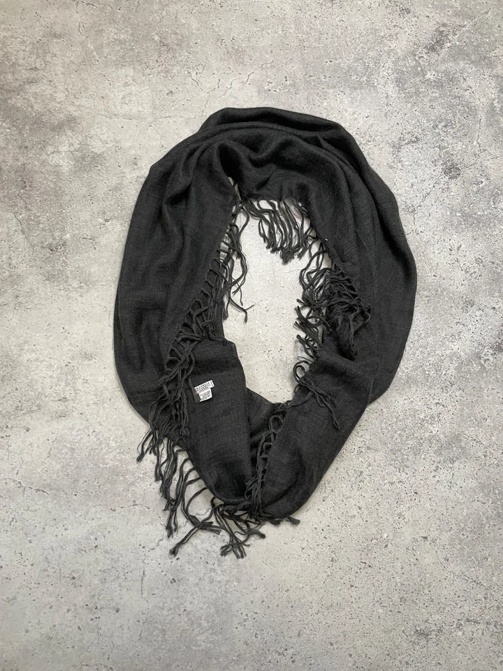 Brunello Cucinelli 女式羊绒/丝绸灰色无限围巾意大利制造 — 第 1/4 张图片