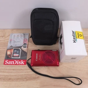 PowerShot ELPH 300 HS 12.1MP Red Digital Camera Bundle US Seller Tested - Picture 1 of 17
